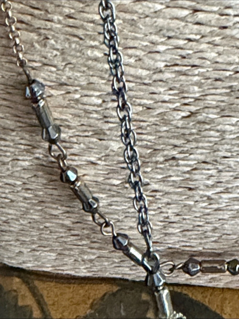 Delicate  necklace by Express Silver-Tone Layered tassels black crystal chain